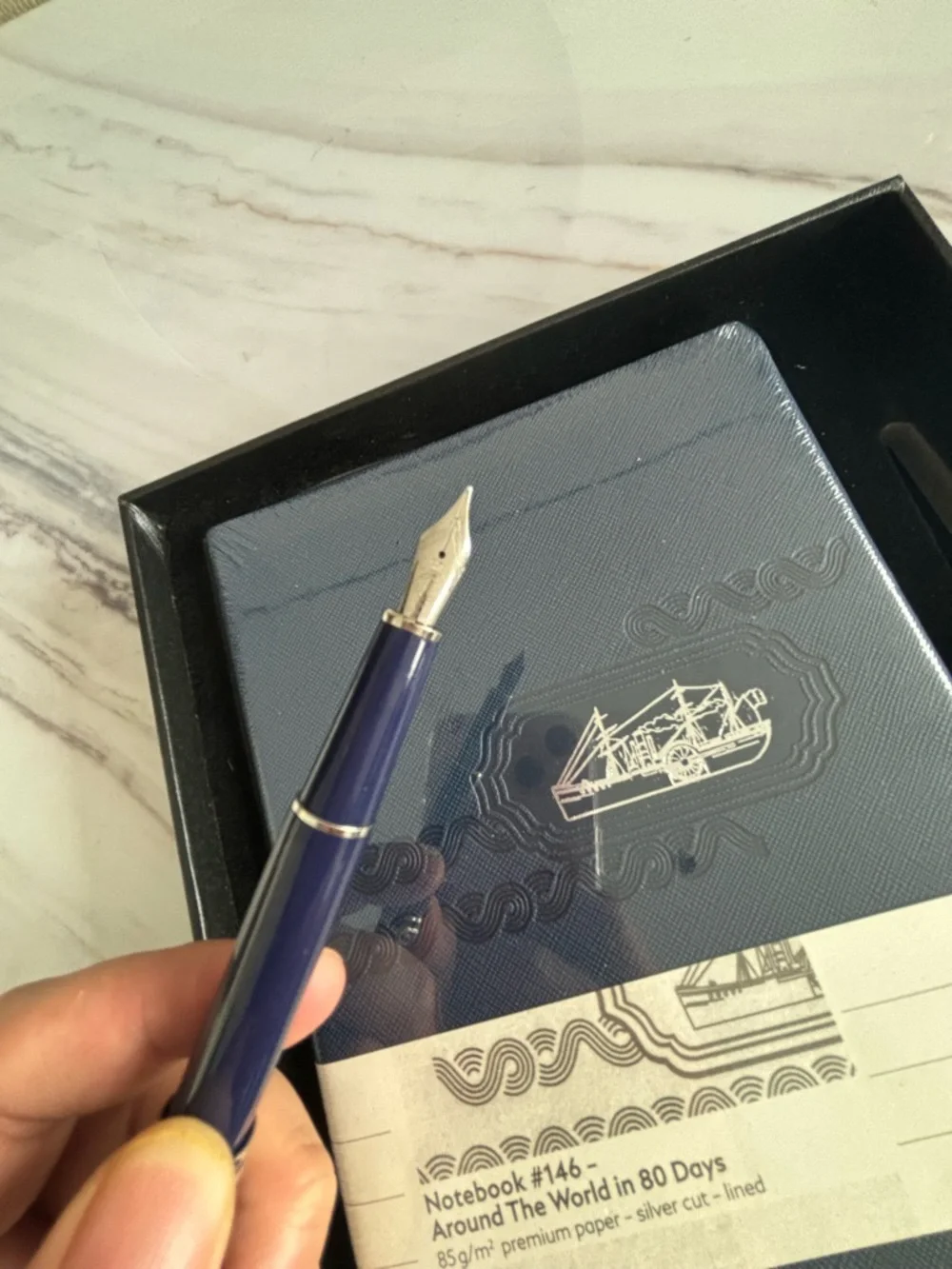 Montblanc Fountain Pen, Signing Pen, and Notebook Set